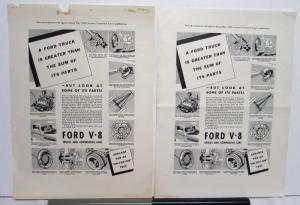1938 Ford Trucks V8 Commercial Cars Features Some Of Its Parts Ad Proof Orig
