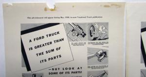 1938 Ford Trucks V8 Commercial Cars Features Some Of Its Parts Ad Proof Orig