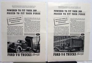 1938 Ford Trucks V8 Commercial Cars Powered To Fit Your Job Ad Proof Orig