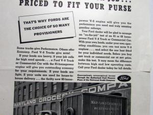 1938 Ford Trucks V8 Commercial Cars Powered To Fit Your Job Ad Proof Orig