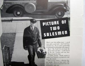 1939 Ford V8 Trucks & Commercial Cars Picture Of Two Salesmen Ad Proof Original