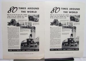 1939 Ford V8 Trucks 80 Times Around The World Ad Proof Original