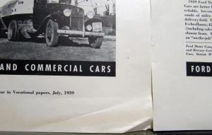 1939 Ford V8 Trucks 80 Times Around The World Ad Proof Original