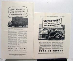 1939 Ford V8 Trucks More Service More Satisfaction Ad Proof Original