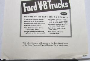 1939 Ford V8 Truck Stake Express 3/4 Ton Chassis Pricing Features Ad Proof Orig