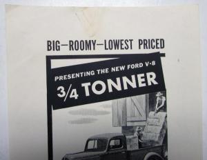 1939 Ford V8 Truck Stake Express 3/4 Ton Chassis Pricing Features Ad Proof Orig