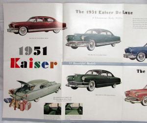 1951 Kaiser Frazer Sedan Deluxe Special Club Coupe Dealer Sales Brochure Folder