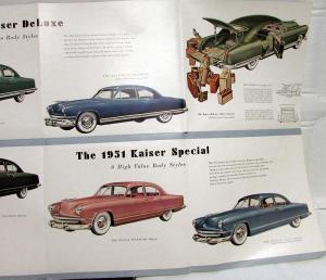 1951 Kaiser Frazer Sedan Deluxe Special Club Coupe Dealer Sales Brochure Folder