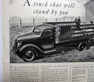 1939 Ford V8 Truck One Tonner Features Truck That Will Stand By You AdProof Orig