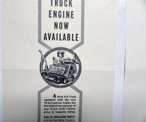 1939 Ford V8 Trucks Flathead Quality From The Ground Up Ad Proof Orig