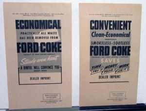 1941 Ford Coke Charcoal Steady Even Heat Economical Smokeless Ad Proof Orignal