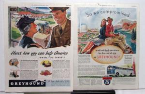1940 1942 Greyhound Lines Bus Saturday Evening Post Traveling Ads Original