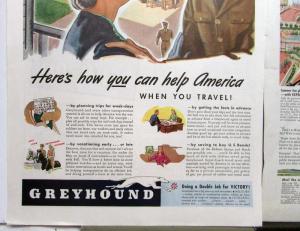 1940 1942 Greyhound Lines Bus Saturday Evening Post Traveling Ads Original