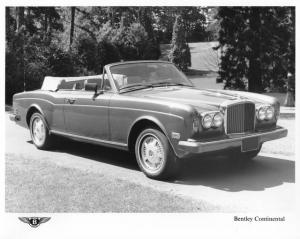 1988 Bentley Continental Convertible Press Photo and Release 0003