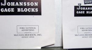 1942 Ford Johansson Gage Blocks Wanted: Precision Ad Proofs Original