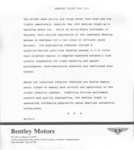 1990 Bentley Eight Press Photo and Release 0008