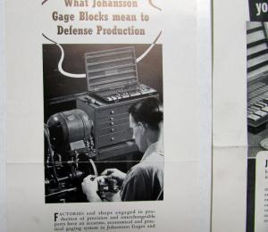 1942 Ford Johansson Gage Blocks 1/23,000th The Thickness Of A Dime Ad Proof Orig