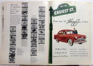 1953 Kaiser Frazer Sedan Manhattan Henry J Graphic Willow Run Newspaper Brochure