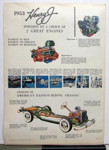 1953 Kaiser Frazer Sedan Manhattan Henry J Graphic Willow Run Newspaper Brochure