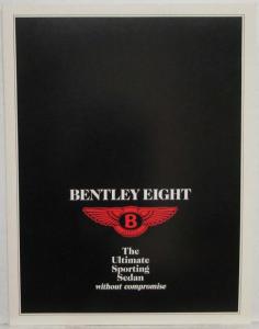 1988 Bentley Eight Ultimate Sporting Sedan Sales Folder