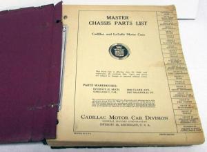 1937 to 1940 1941 to 1946 Cadillac LaSalle Master Chassis Parts List