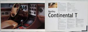 1996 Bentley Continental T Sales Brochure