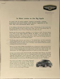 2001 Bentley Media Information Press Kit - Text Only