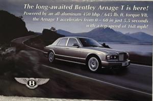 2002 Bentley Arnage T Announcement and Dealer Service Specials Mailer Folder