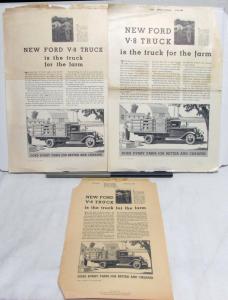 1934 Ford Truck V8 Hauling Stake Truck For The Farm Ad Proof Original