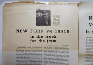 1934 Ford Truck V8 Hauling Stake Truck For The Farm Ad Proof Original