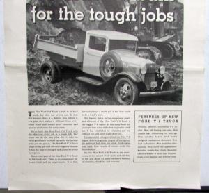 1934 Ford V8 Truck Features Built For The Tough Jobs Ad Proof Original