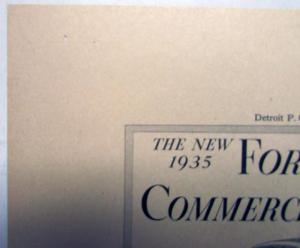 1935 Ford V8 Commercial Car Features Diagram New Beauty Ad Proof Original
