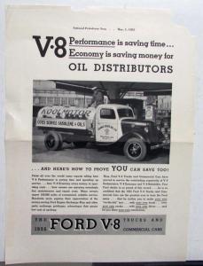 1935 Ford Truck V8 Commercial Cars Economy Is Saving Money Ad Proof Original