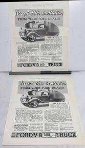 1935 Ford Truck V8 New Features Accept This Invitation Ad Proof Original