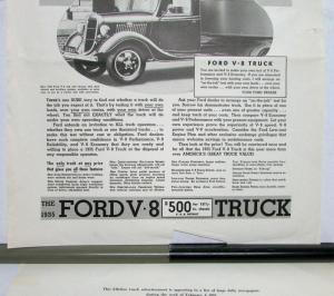 1935 Ford Truck V8 New Features Accept This Invitation Ad Proof Original