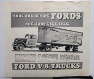 1935 Ford Truck V8 They Are Buying Fords For Jobs Like This! Ad Proof Original