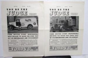 1935 Ford Truck V8 Commercial Cars Stake Delivery Ford Invites Ad Proof Original