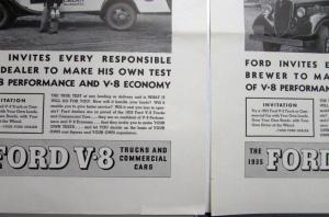 1935 Ford Truck V8 Commercial Cars Stake Delivery Ford Invites Ad Proof Original
