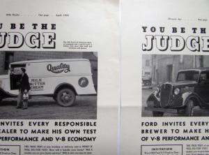 1935 Ford Truck V8 Commercial Cars Stake Delivery Ford Invites Ad Proof Original