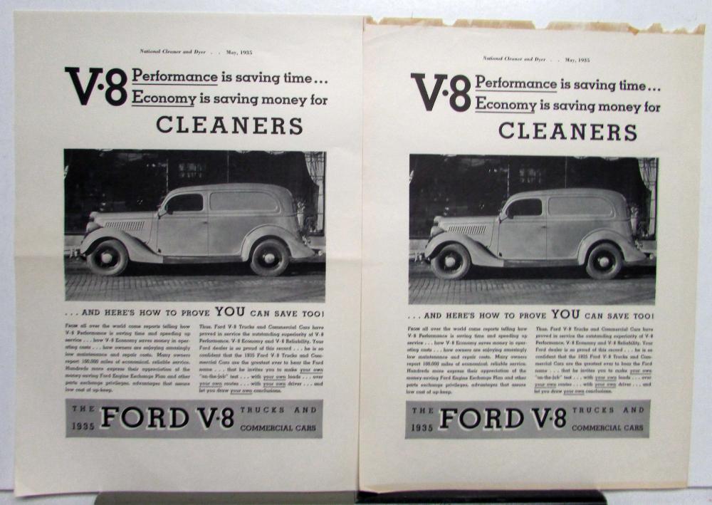 1935 Ford Truck V8 Commercial Cars Features Ad Proof Original