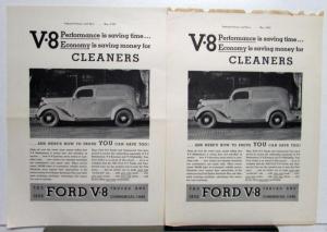 1935 Ford Truck V8 Commercial Cars Features Ad Proof Original