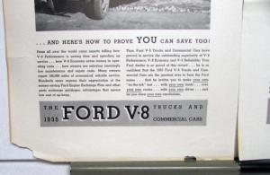 1935 Ford Truck V8 Features Is Saving Money For Municipalities Ad Proof Orig