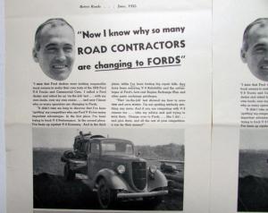 1935 Ford Truck V8 So Many Road Contractors Are Changing To Ford Ad Proof Orig