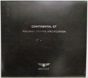 2006 Bentley Continental GT Mulliner Driving Specification Sales Folder