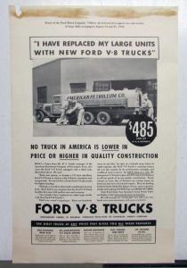 1935 Ford Truck V8 Features No Truck In America Is Lower In Price Ad Proof Orig