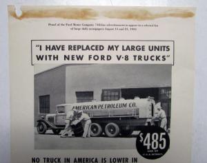 1935 Ford Truck V8 Features No Truck In America Is Lower In Price Ad Proof Orig