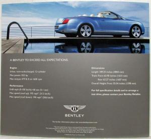 2006 Bentley Continental GTC Sales Folder