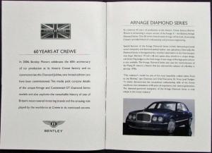 2006 Bentley 60th Anniversary Diamond Series Media Information Press Kit