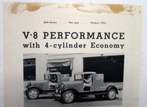 1935 Ford V8 Truck Delivery Features Low Cost Ad Proof Original
