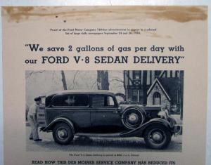1935 Ford V8 Truck Sedan Delivery Commercial Cars Features Ad Proof Original